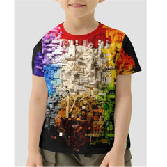 Childs T-Shirts 3D Print T-Shirt Fashion Rubik’s Cube Pattern Tshirt Summer Boys Girls Tee Top Streetwear Top Children Clothing