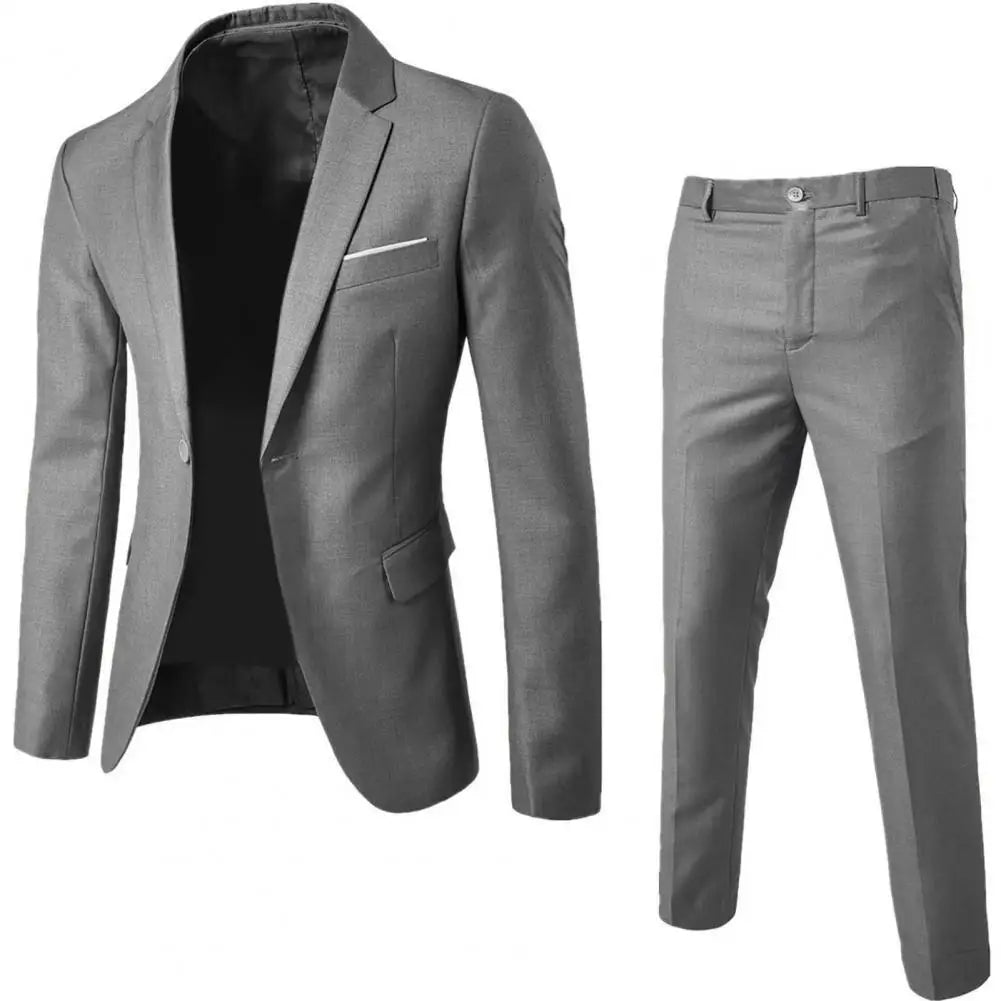 Men Blazer Pants Formal 2pcs Suits Men Wedding Prom Suit Slim Fit Business Work Wear Suits Groom Jacket Men Formal Suit Pants