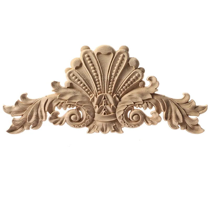 Wood Carving Natural Wood Appliques Door Furniture