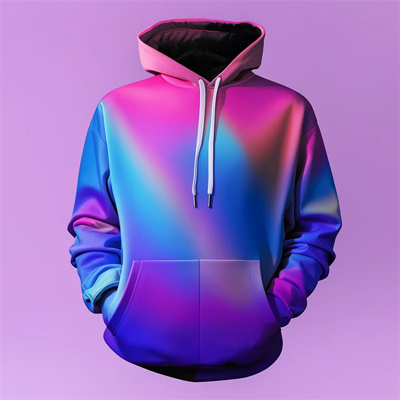 3D Printed Purple Hoodie Men's Y2k Casual Design Hooded Sport shirt Autumn Street Hip Hop Men's Clothing Tops