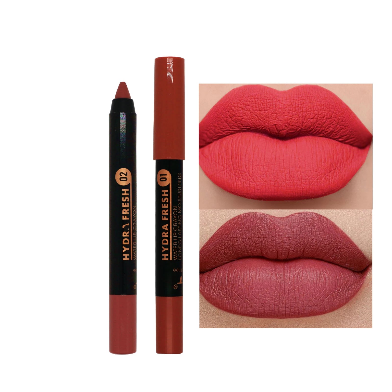 Matte Velvet Lipstick Pencil Waterproof Long Lasting Red Lip Sticks Non-Stick Cup Makeup Lip Tint Pencil