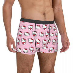 Hello Kitty Pattern Cartoon Boxer Shorts Panties Printed Underwear Quilt Underpants Men Sanrio Comfortable Boxers Briefs