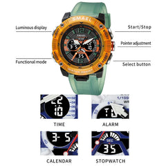 Sport Watches Waterproof SMAEL Male Clock Digital LED Display Quartz Analog Stopwatch