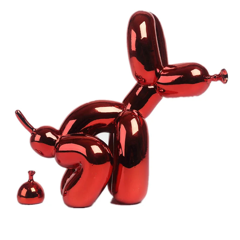 Balloon Dog Sculpture Balloon Art Statue Mini Collectible Figure Home Decoration Resin Figurine Desk Accessories Room Decor