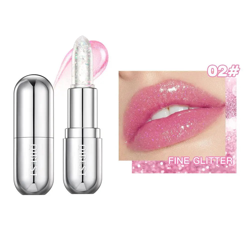 Jelly Glitter Moisturizing Lipstick 24 Hours Natural Hydrating Colored Lip Balm