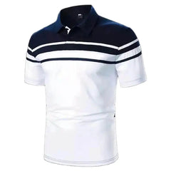 Business Casual Men's Polo T Shirt Simple Stripes Print Summer Short-Sleeve Polo Shirt