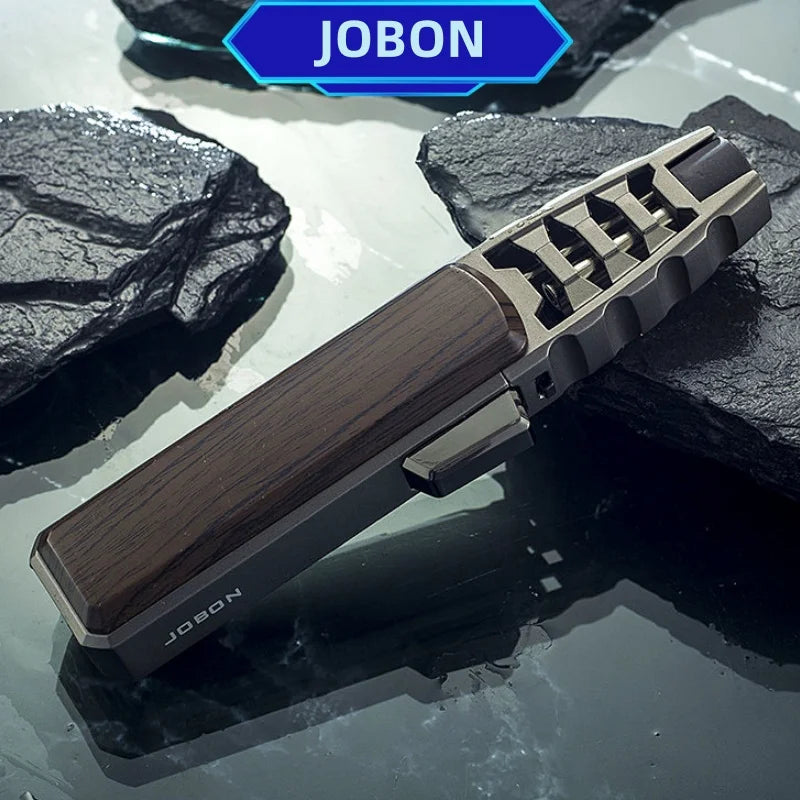 JOBON Outdoor Windproof Direct Fire Metal Turbine Torch Lighter Kitchen Barbecue Camping