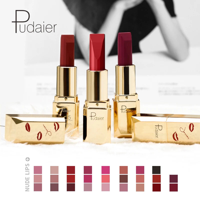 Pudaier Kiss-proof Nude Velvet Matte Lipstick Lips Makeup