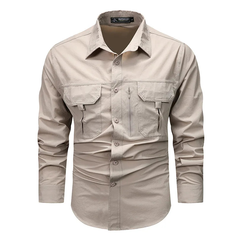 Men's casual loose long-sleeved shirt