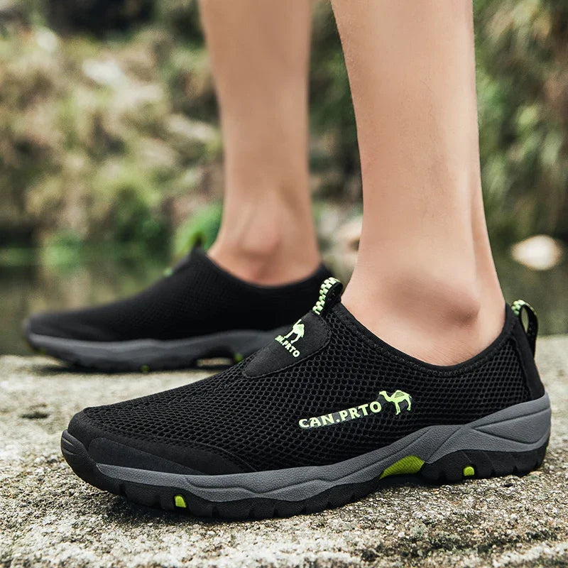 Men Casual Shoes Fashion Summer Shoes Mesh outdoor Breathable Slip-on Flats Men Sneakers