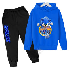 Boys Girls Clothing Casual Sonic- Hoodie Set Kids 2pcs Sets Spring Autumn Toddler Cartoon Hooded +pants Tracksuit Girls Clothes