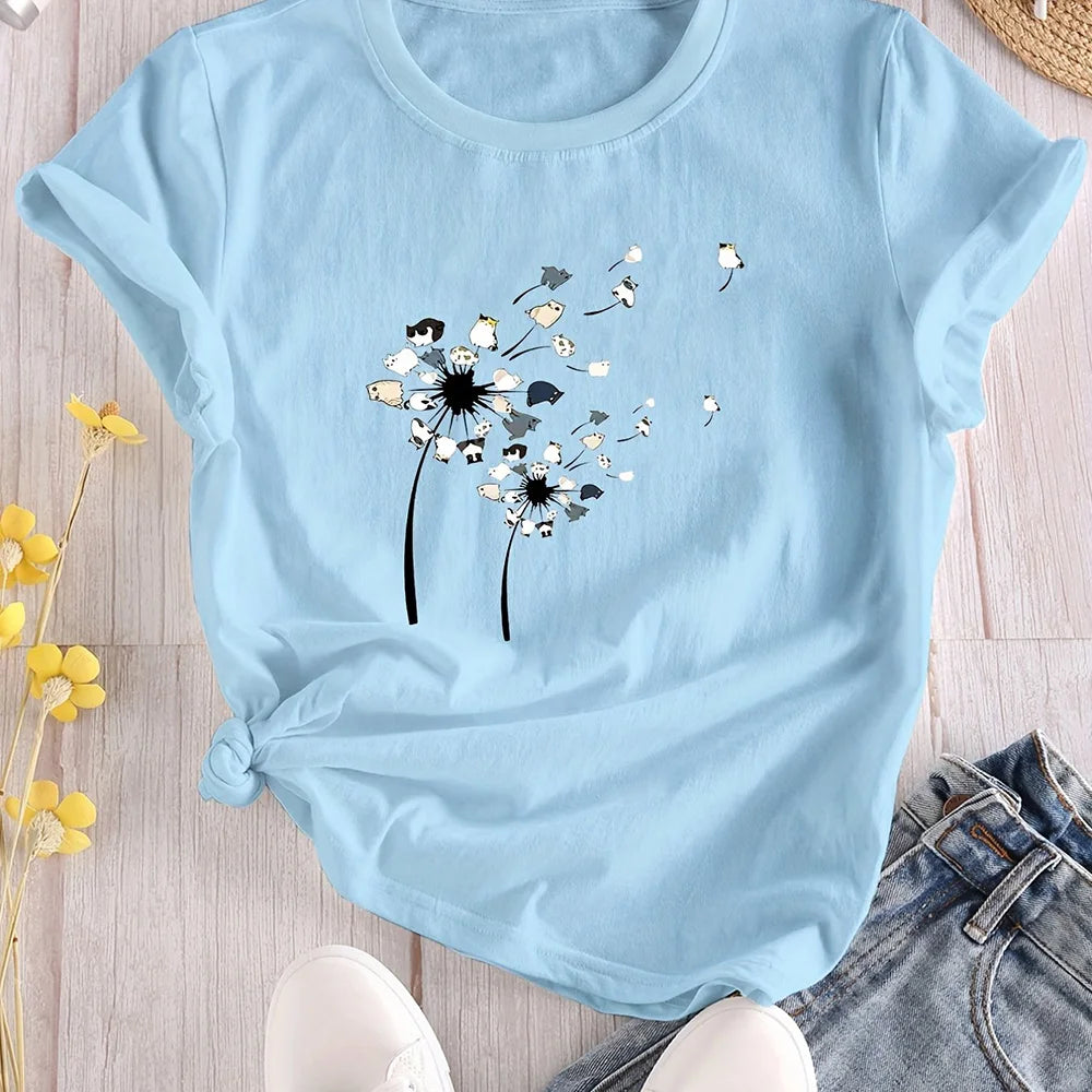 Women's Color Block T-shirt Summer Fashion Short sleeved Top