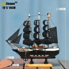 Home Decoration Mediterranean Style  Caribbean Pirate Black Pearl Ship