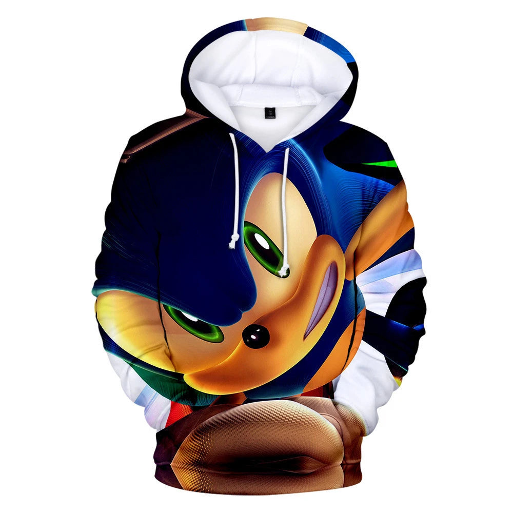 Children's Clothes Sonic 3D Hoodie for Kids Boys and Girls Cartoon Printing Sweatshirt Long Sleeve Spring Autumn Animation