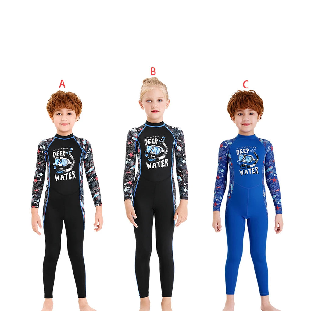 Kids Wetsuit Diving Suit Sunproof Swimming Wear for Boys Girls Wearing