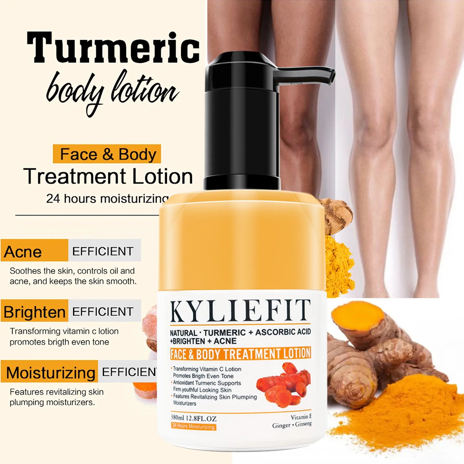 Turmeric Cream for Skin Brightening, Whitening, - All Natural Face & Body  Lotion, Fights Dark Spots, Acne, Pimples