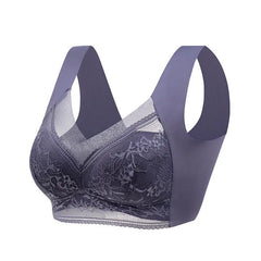 Women Large Bra Push Up Ice Silk Seamless upper Bralette Lace Wireless Summer Bras