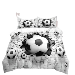 Football Duvet Cover Set 3D Soccer Printed Boys Teens Bedding Set Sports Theme Double Queen King Size