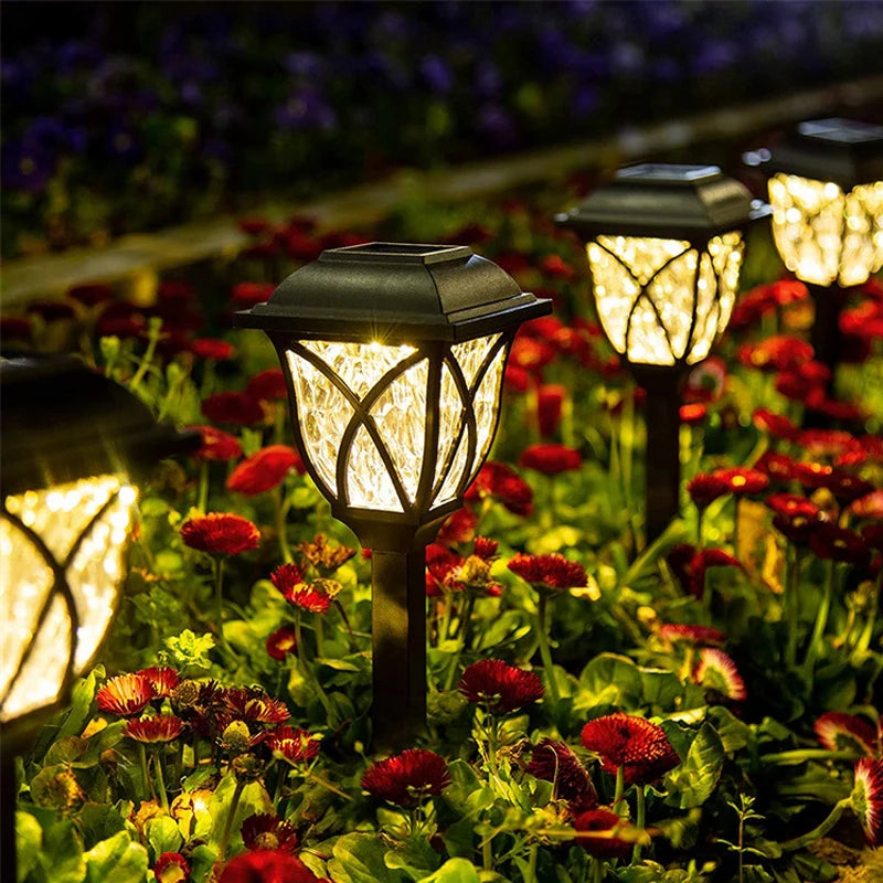 Solar Pathway Landscape Lamp Outdoor Waterproof LED Solar Garden Stake Light for Lawn