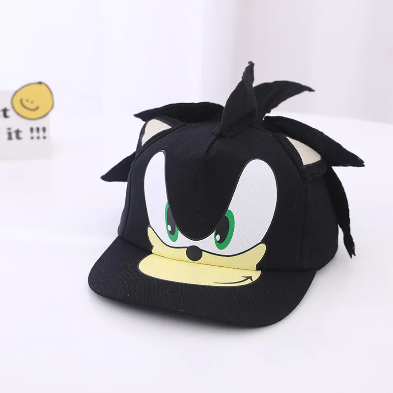 Children's Hat Sonic Baseball Cap Spring and Autumn New Cartoon Flat Brim Hat for Boys and Girls Super Sonic Mouse Hip-Hop Hat