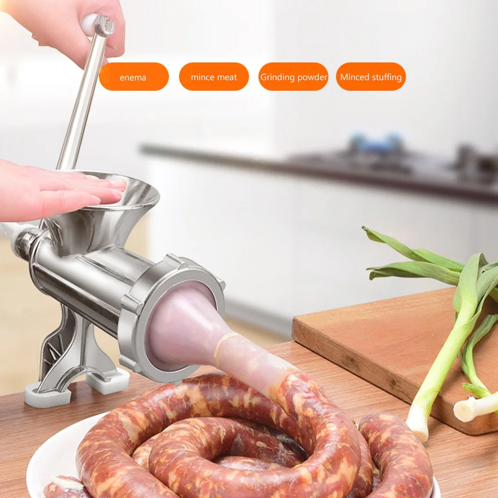 Manual Meat Grinder Aluminum Alloy Powerful Home Sausage Stuffer Hand Crank Kitchen Vegetable Chopper