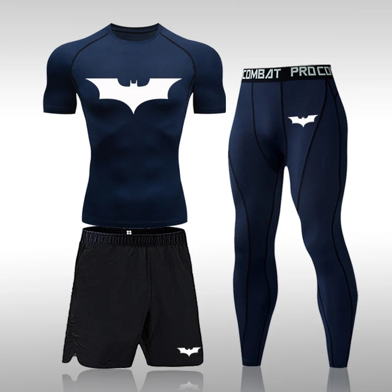 Quick Dry Men's Training Sportswear Set Gym Fitness Compression Sport Suit