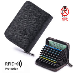 Anti-Magnetization Card Holder Zipper 9 Card Position Women Men Credit Card Wallet