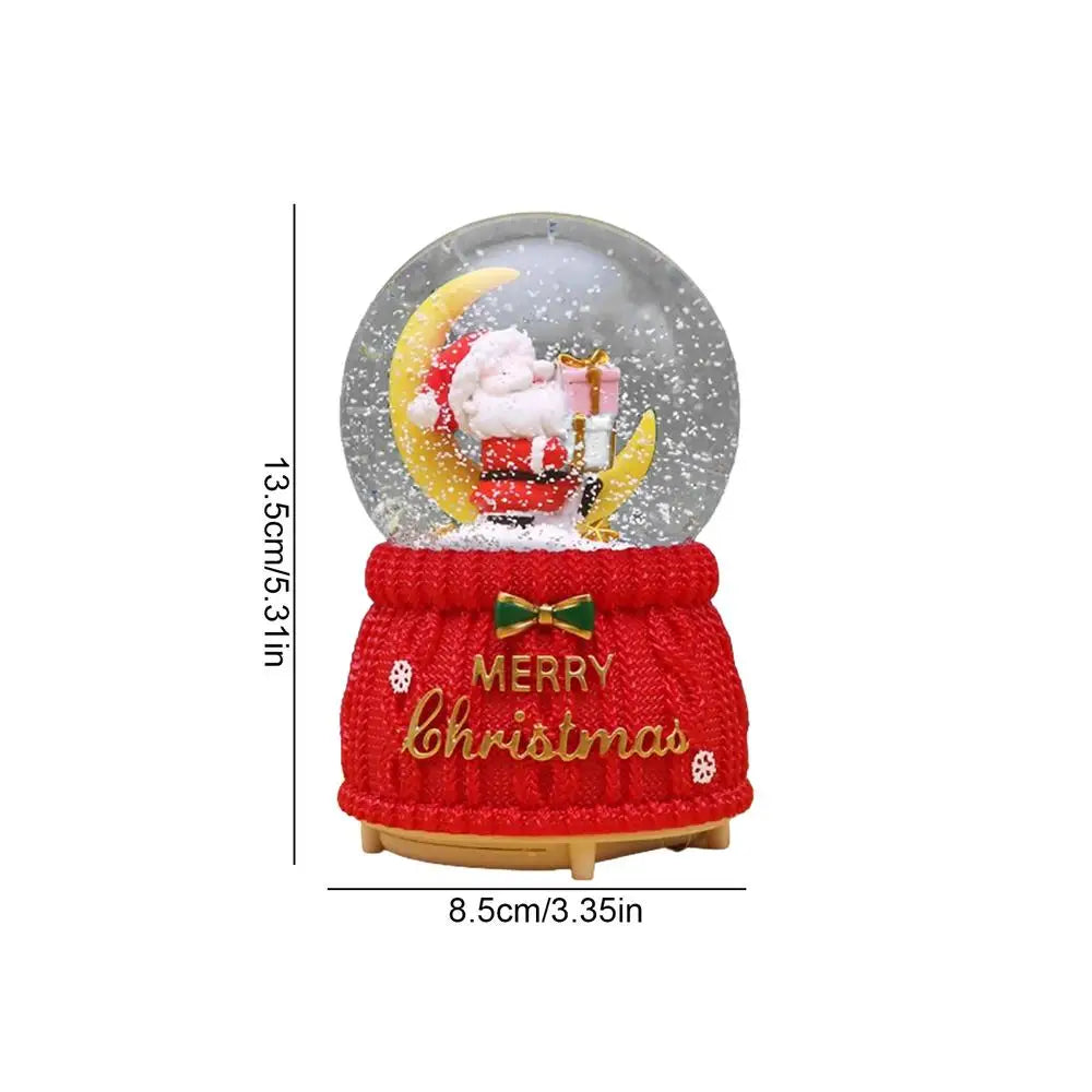 Christmas Snow Globe Santa On The Moon Musical Water Globe Merry Christmas Glitter dome