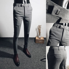 Men's Casual Stretch Pants New  Slim Business Formal Office Versatile Interview For Solid Color Daily Wear Hot Selling Shorts