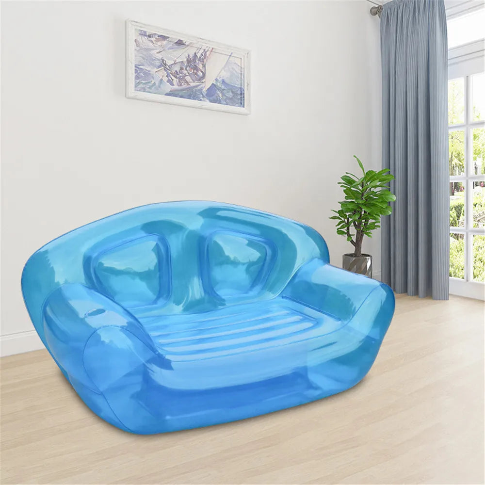 Two People Transparent Inflatable Sofa Chair Party Living Room Swimming Pool Sofa PVC Inflatable Furniture Outdoor