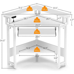 Corner Desks, 44.5"W x 34.5"H Small Computer Desk