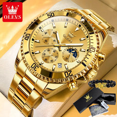 Men's Watches Luxury Golden Wristwatch for Men