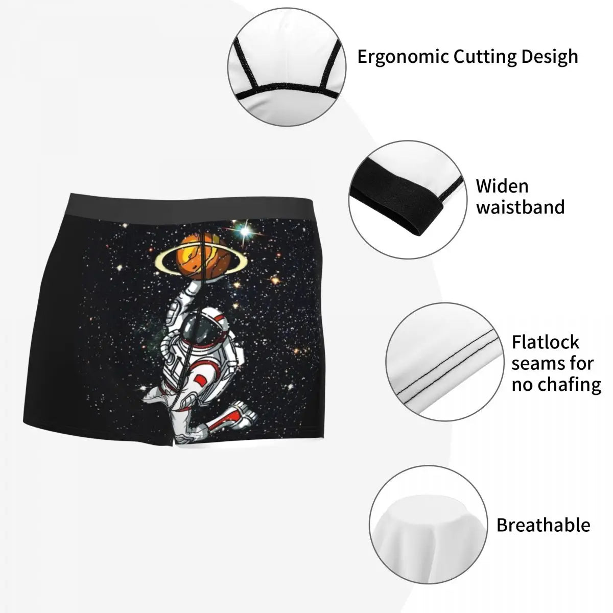 Astronaut Star Shot Men Boxer Briefs Underpants Street Arts Highly Breathable High Quality  Shorts Gift Idea