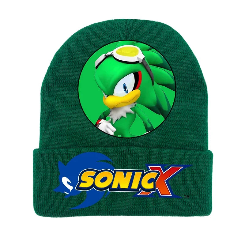 Sonics Knitted Hat Cute Outdoor Cycling Girls Boys Beanies Hats Warmth Crochet Children Cap for Kids Fashion Hip Hop Party Gifts