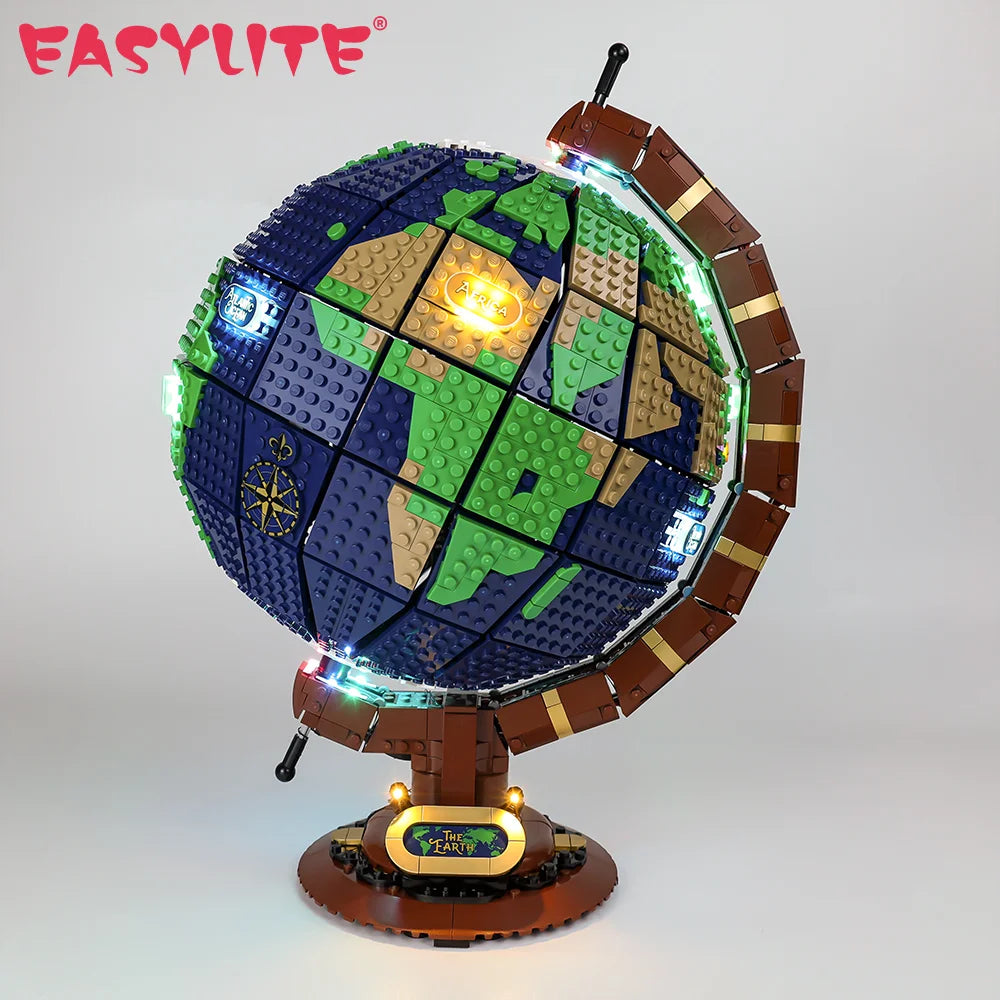 EASYLITE LED Light Up Kit For Ideas 21332 The Globe Collectible Building Blocks DIY Toys Bricks Lighting Set No Model