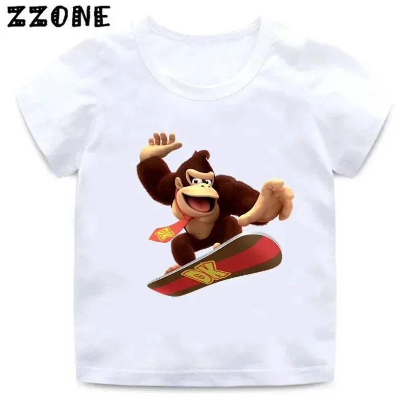 Donkey Kong Country Graphic Cartoon Kids T-Shirts