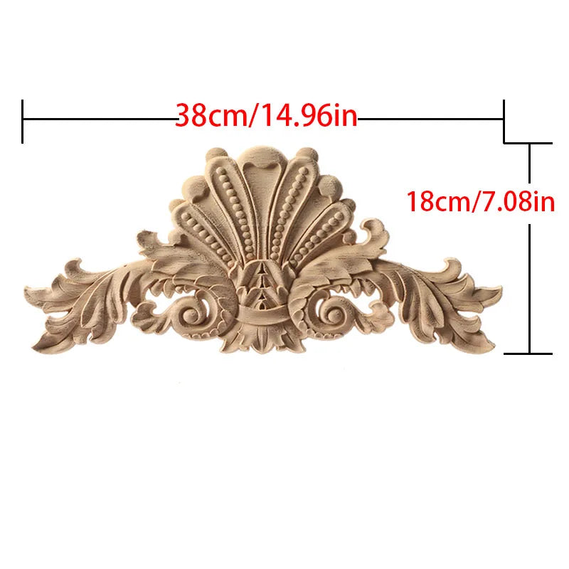 Wood Carving Natural Wood Appliques Door Furniture