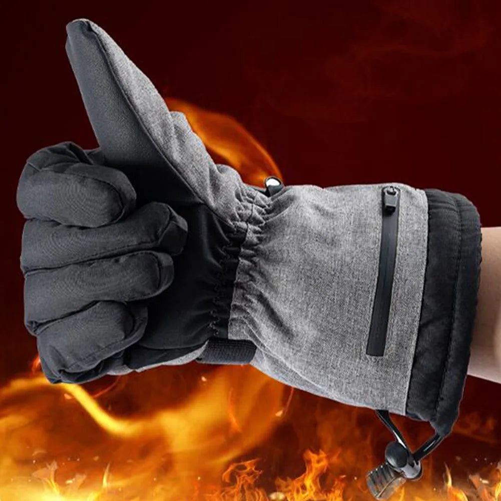 Electric Heated Motorcycle Gloves Heating Waterproof Mittens Touch Screen Hand Warmers Snowboard Gloves for Men Women