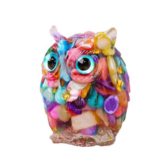 Natural Crystal Owl Figurines Cute Animal Crafts Ornament Desktop Home Owl Statue Decoration