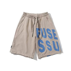 Summer Men Sport Shorts American Graffiti Fashion Black Short Pants Harajuku High Street Men's Clothing