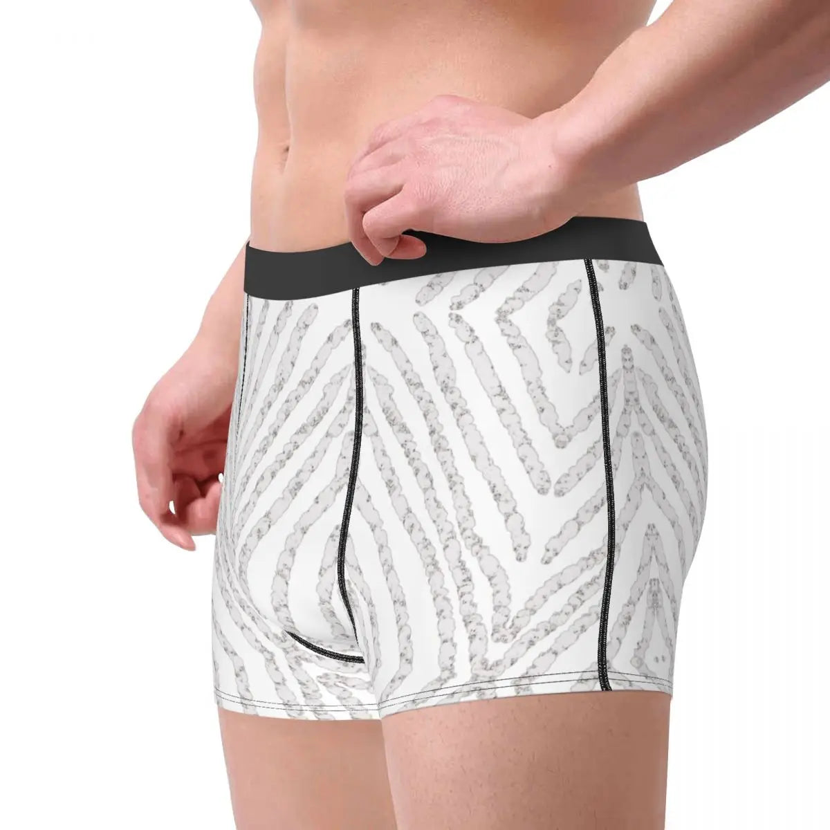 Undergarment Black And White Stripe Men's Boxer Briefs Funny Funny Novelty Autumn Wearable