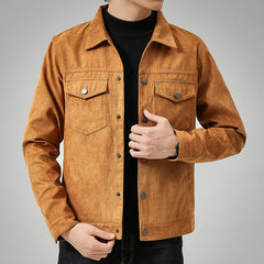 men's suede casual all match jacket new spring and autumn Men's Fashion  Jacket