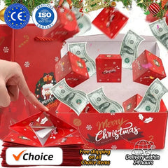 Christmas Gift Box Diy Folding Paper Boxs Money Pop Up Birthday Wedding Surprise Bounce Boxs