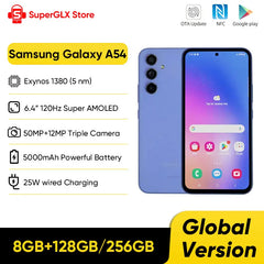 Original New Samsung Galaxy A54 Samsung a54 5G Exynos 1380 6.4" FHD+ Super AMOLED Triple 50MP Camera 5000mAh 25W Fast Charging