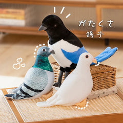 Realistic Pigeon Plush Toys Soft Lifelike Grey Hill White Pigeons Birds Stuffed Animals Toy