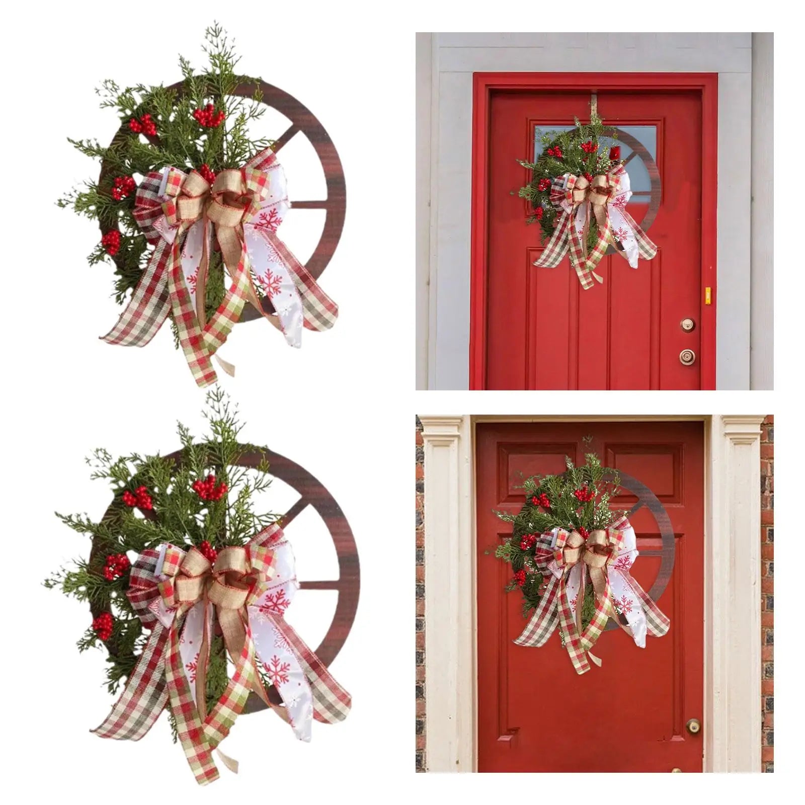 Front Door Christmas Wreath Spring Summer Props Artificial Greenery Wreaths