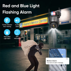 Outdoor Surveillance Camera PTZ WIFI 4G Red Blue Warning Lights Auto Tracking IR 150M CCTV Camra