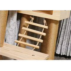 Overseas New Selling High Quality Cute Multifunctional New Zealand Wood Cat Scratching Tree Tower