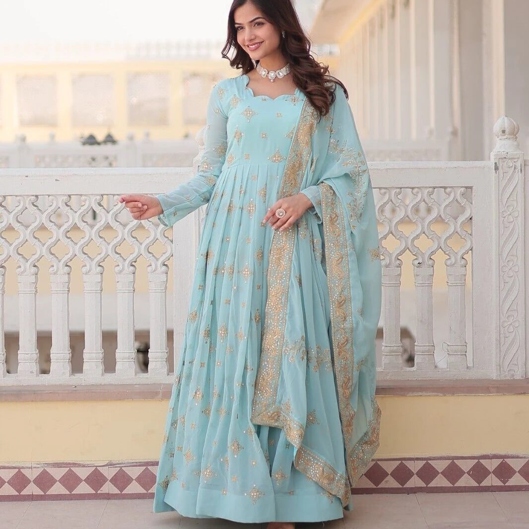 Indian Gown Anarkali Dress Pakistani Wedding Suit Shalwar Kameez Party