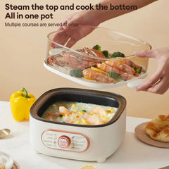 Steamer Electric Steam Pot Cooking Steaming Home 2-layer Transparent Food Dumplings Household Pan